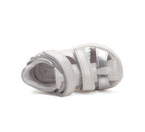D.D.Step sandale fete 25-30 White cu floaricele argintii
