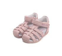 D.D.Step sandale fete piele 20-25 Baby Pink cu floare
