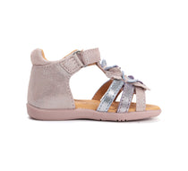 D.D.Step sandale fete 20-25 Rose gold cu floricele