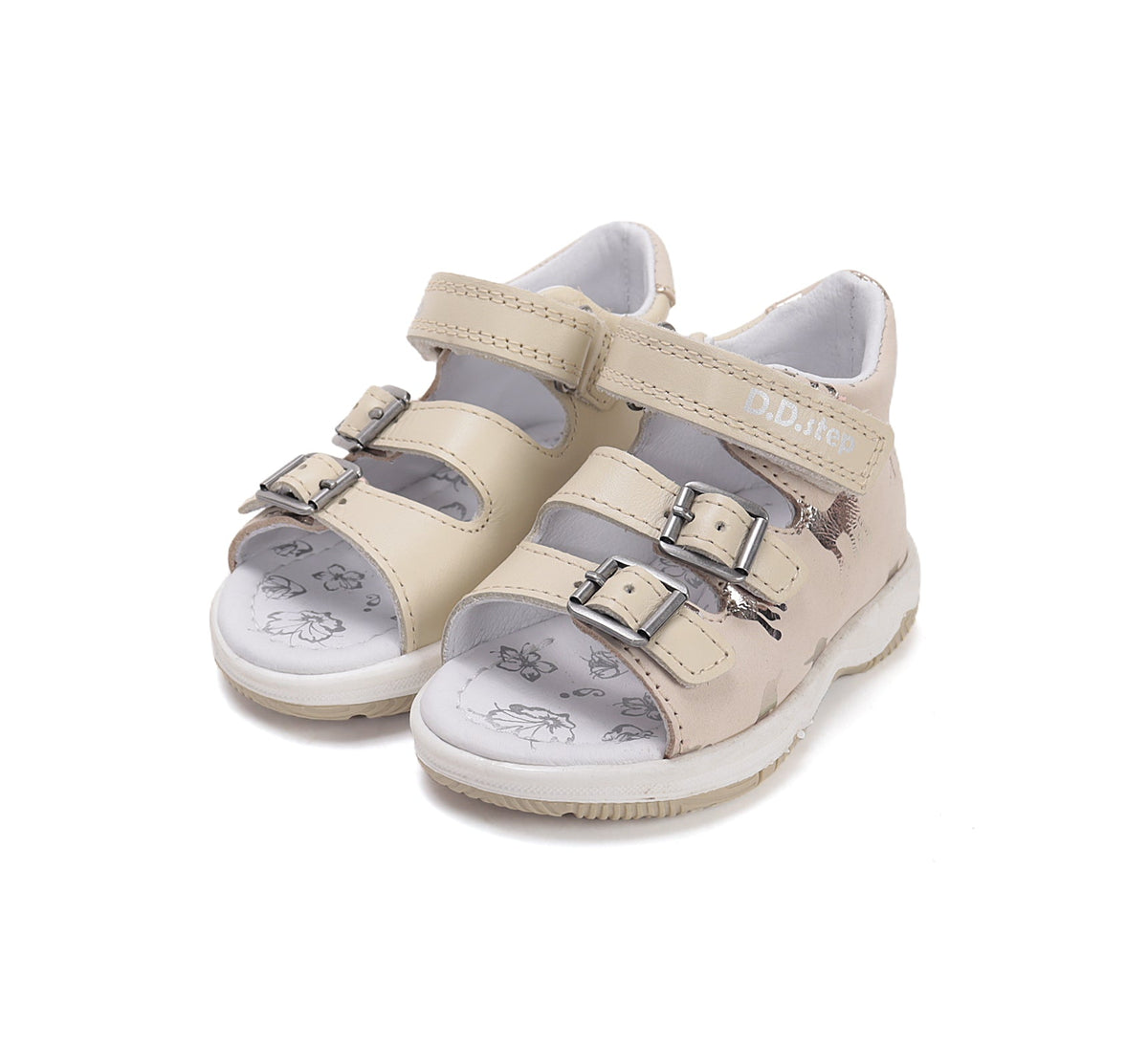 D.D.Step szandál lányoknak 19-24 Cream egyszarvúval