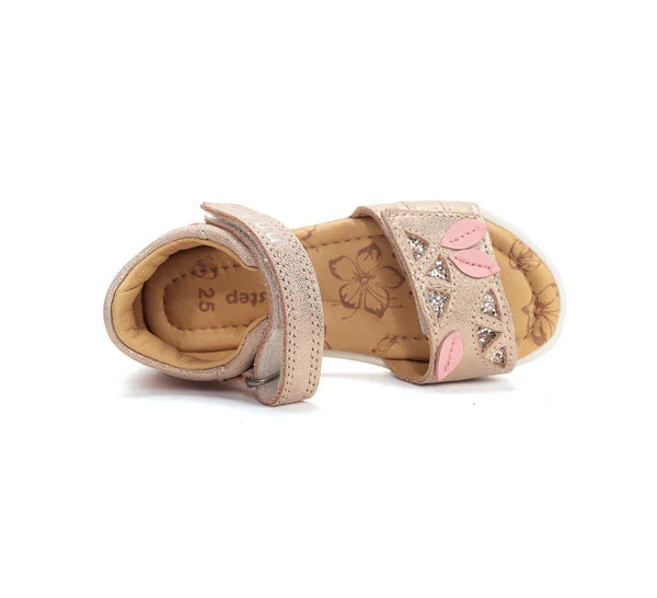D.D.Step sandale fete 25-30 Rose Gold cu frunza Imagine secundară a produsului