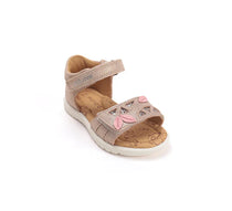 D.D.Step sandale fete 25-30 Rose Gold cu frunza