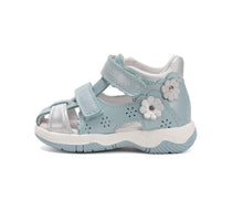 D.D.Step sandale fete 25-30 Sky Blue cu floaricele argintii