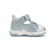 D.D.Step sandale fete 25-30 Sky Blue cu floaricele argintii