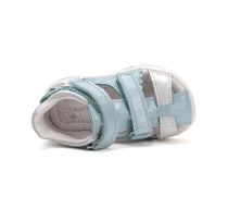 D.D.Step sandale fete 25-30 Sky Blue cu floaricele argintii