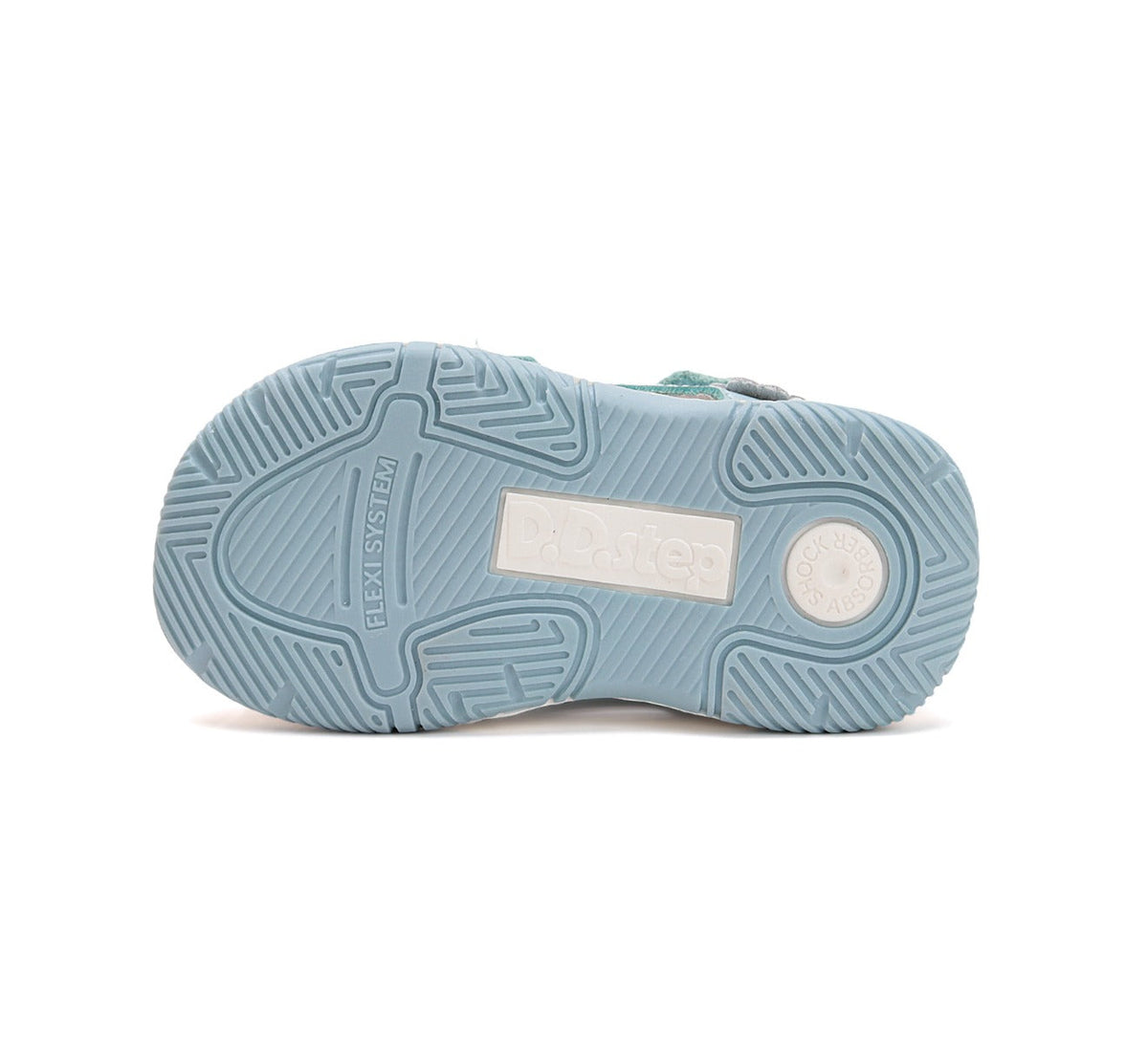 D.D.Step sandale fete 25-30 Sky Blue cu floaricele argintii