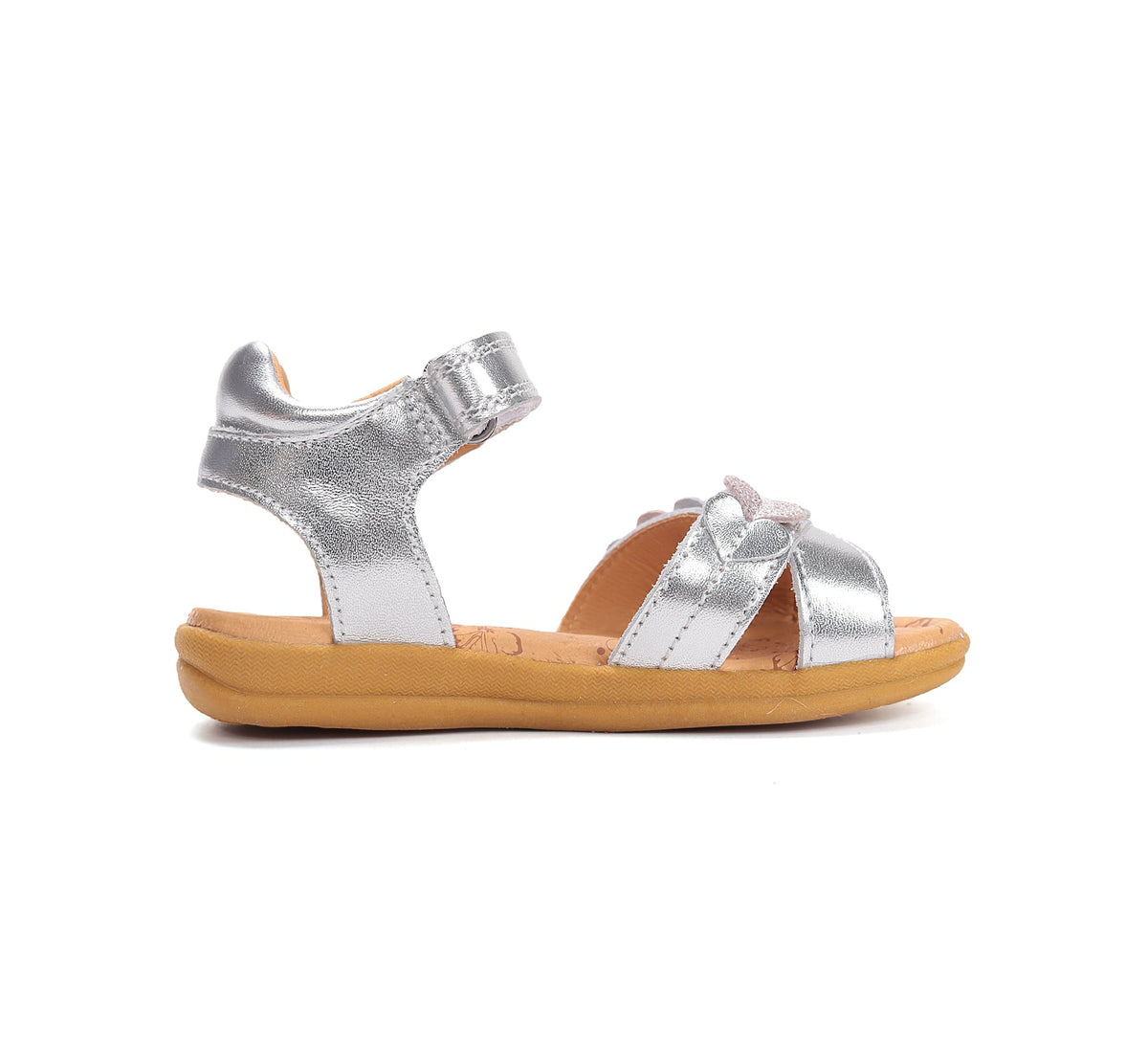 D.D.Step sandale fete 26-31 Silver cu inimioare