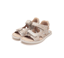 D.D.Step sandale fete Barefoot 26-31, Cream cu frunze