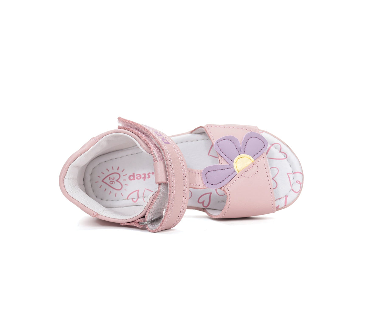 D.D.Step szandál lányka bőr 20-25 Baby Pink virággal