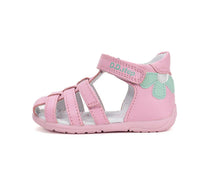 D.D.Step sandale fete piele 20-25 Daisy Pink cu floare