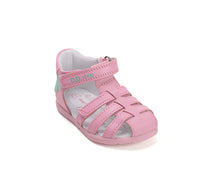 D.D.Step sandale fete piele 20-25 Daisy Pink cu floare