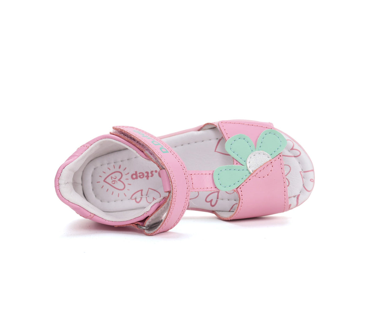 D.D.Step szandál lányoknak, bőr 20-25 Daisy Pink virágmintás