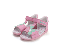 D.D.Step szandál lányoknak, bőr 20-25 Daisy Pink virágmintás