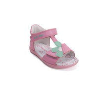 D.D.Step szandál lányoknak, bőr 20-25 Daisy Pink virágmintás