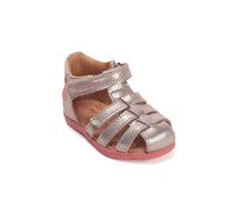 D.D.Step sandale fete piele 20-25 Gold cu floare