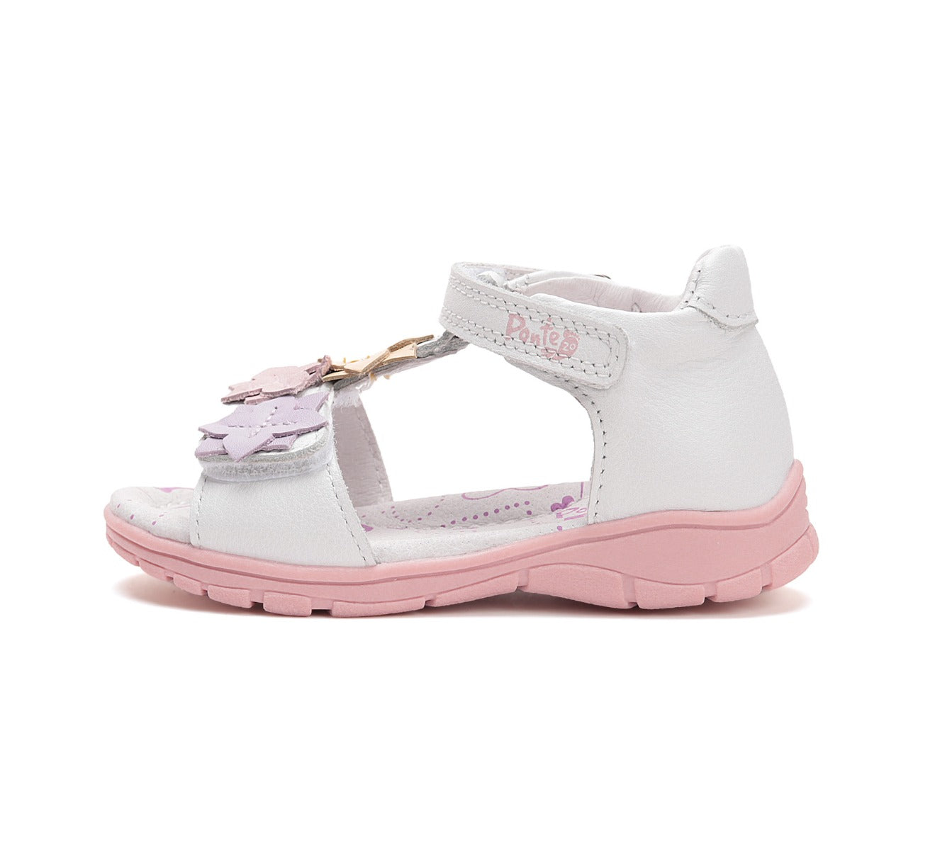 D.D.Step sandale fete Ponte20 supinati 22-27 White cu floricele Imagine secundară a produsului