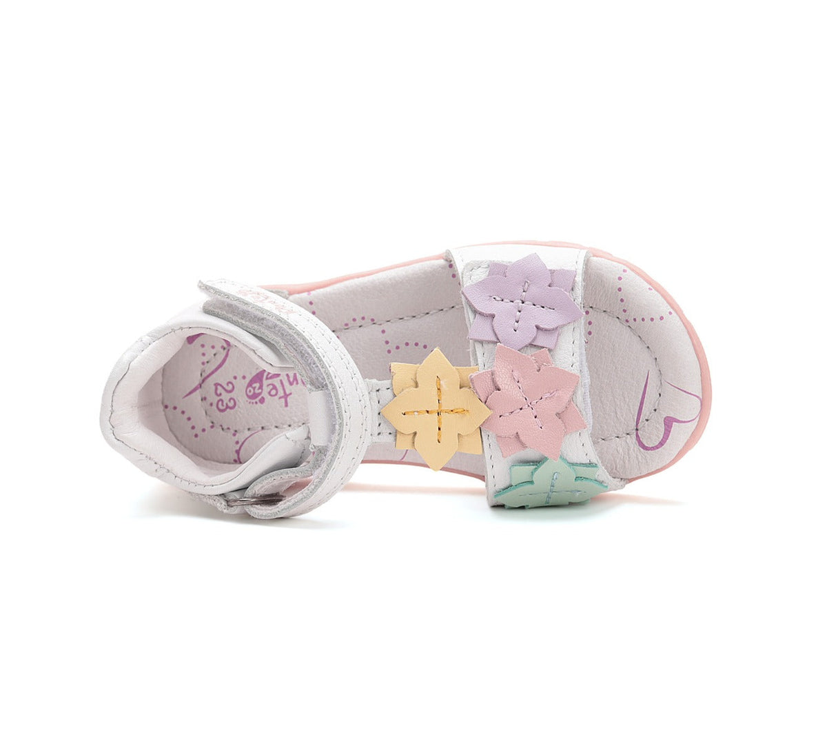 D.D.Step sandale fete Ponte20 supinati 28-33 White cu floricele