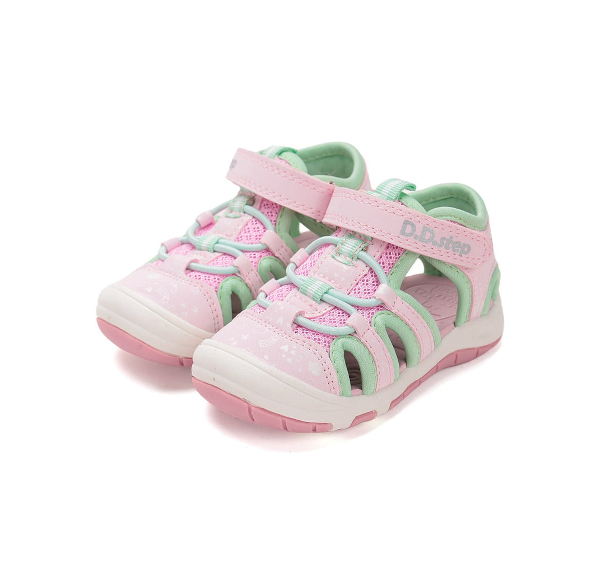 D.D.Step sandale fete "Quick Dry" 20-25 Daisy Pink cu stelute si comete Imagine principală a produsului