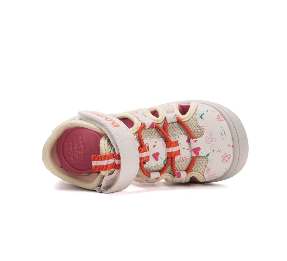 D.D.Step sandale fete "Quick Dry" 20-25 Cream cu flori