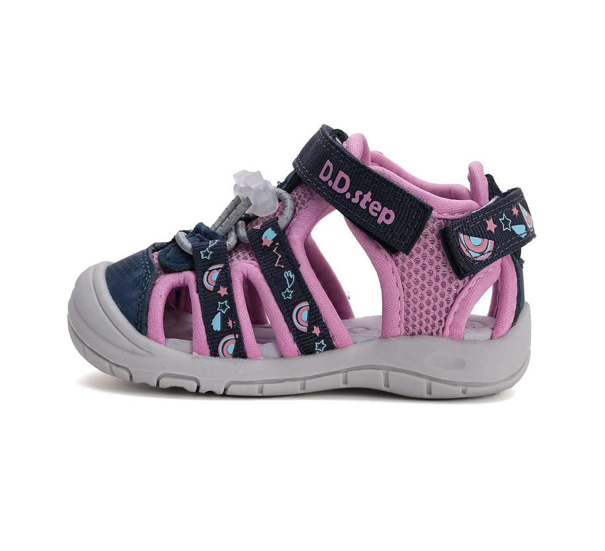 D.D.Step sandale fete "Quick Dry" 26-31 Mauve cu curcubeu