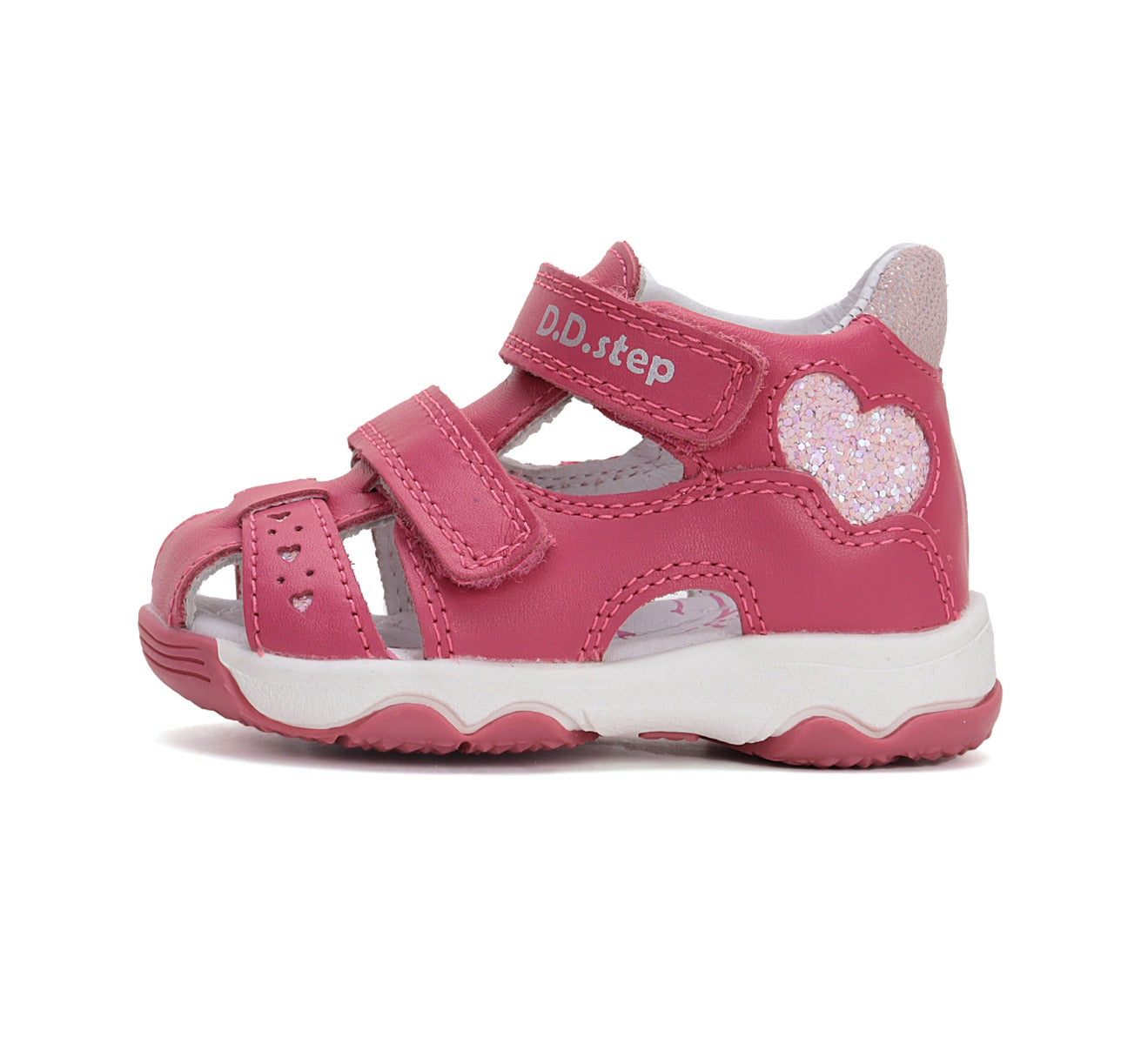 D.D.Step sandale fetite 26-31 Dark Pink cu inimoara Imagine secundară a produsului