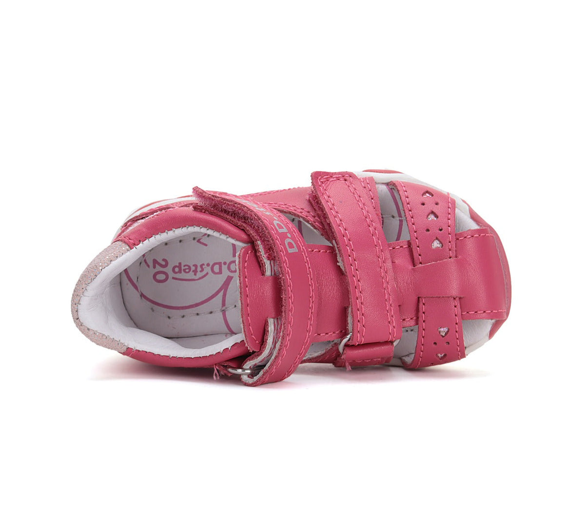D.D.Step sandale fetite 26-31 Dark Pink cu inimoara