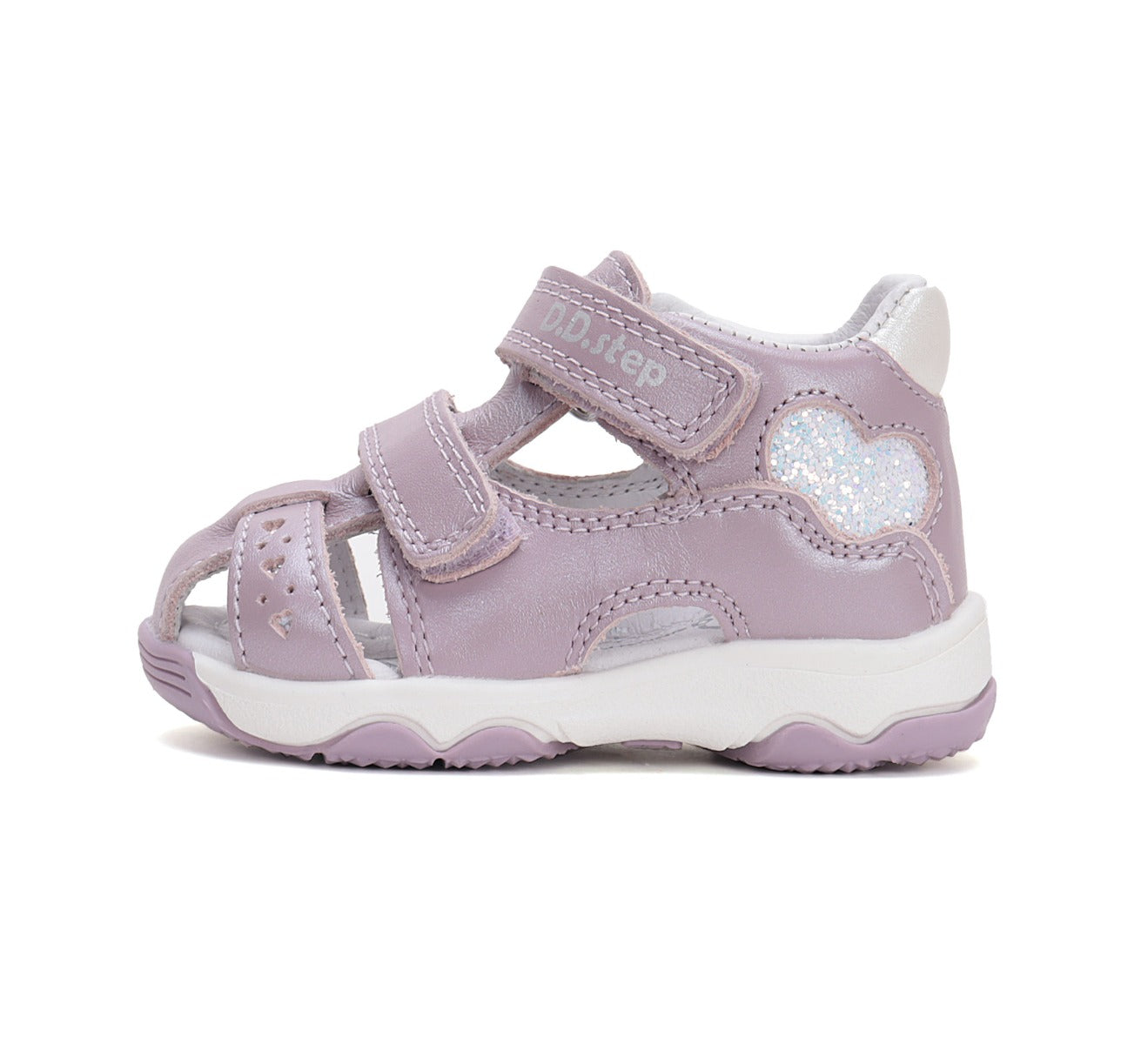 D.D.Step sandale fetite 20-25 Mauve cu inimoara Imagine secundară a produsului