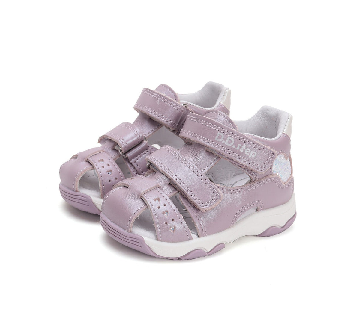 D.D.Step sandale fetite 20-25 Mauve cu inimoara