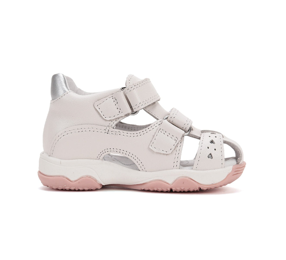 D.D.Step sandale fetite 20-25 White cu inimoara