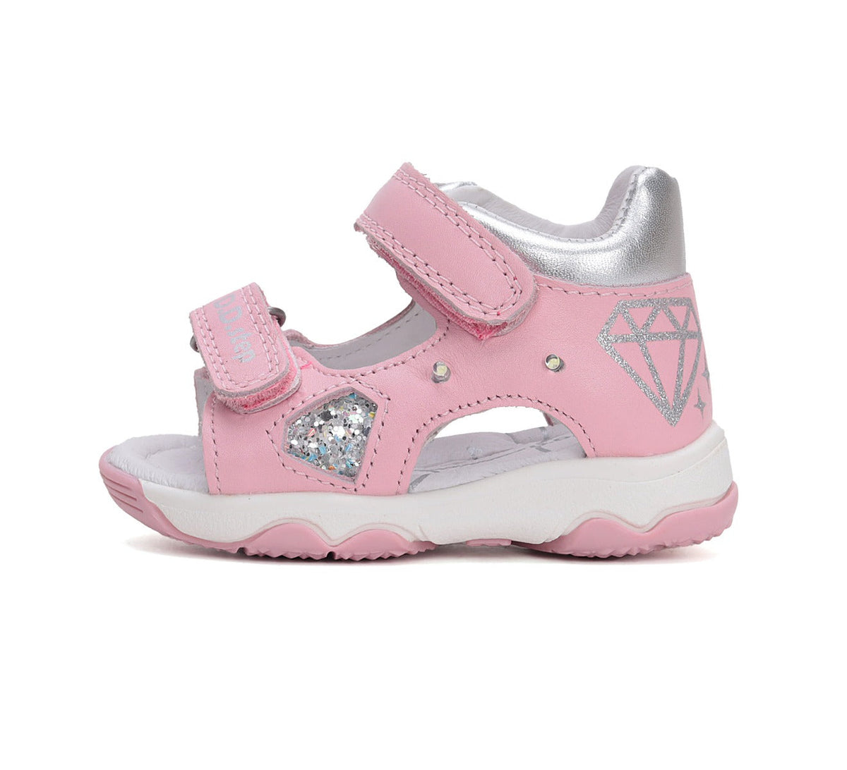 D.D.Step sandale fetite cu LED 20-25 Daisy Pink cu diamante