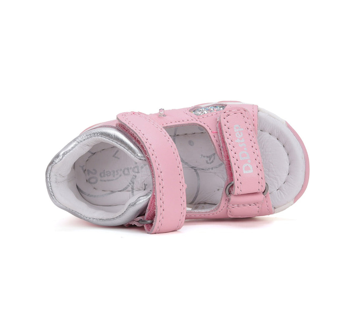 D.D.Step sandale fetite cu LED 26-31 Daisy Pink cu diamante