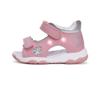 D.D.Step sandale fetite cu LED 26-31 Daisy Pink cu diamante