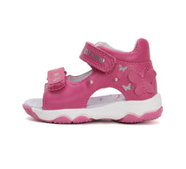 D.D.Step sandale fetite cu LED 20-25 Dark Pink cu fluturasi