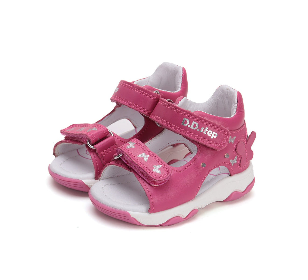 D.D.Step sandale fetite cu LED 20-25 Dark Pink cu fluturasi Fő kép