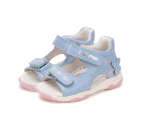 D.D.Step sandale fetite cu LED 26-31 Sky Blue cu fluturasi