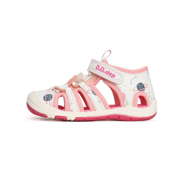D.D.Step sandale fetite "Quick Dry" 26-31 White cu planete