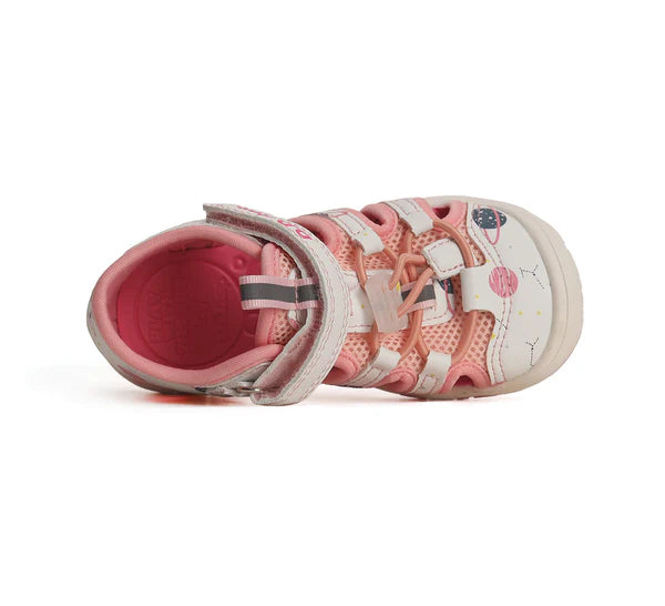 D.D.Step sandale fetite "Quick Dry" 26-31 White cu planete