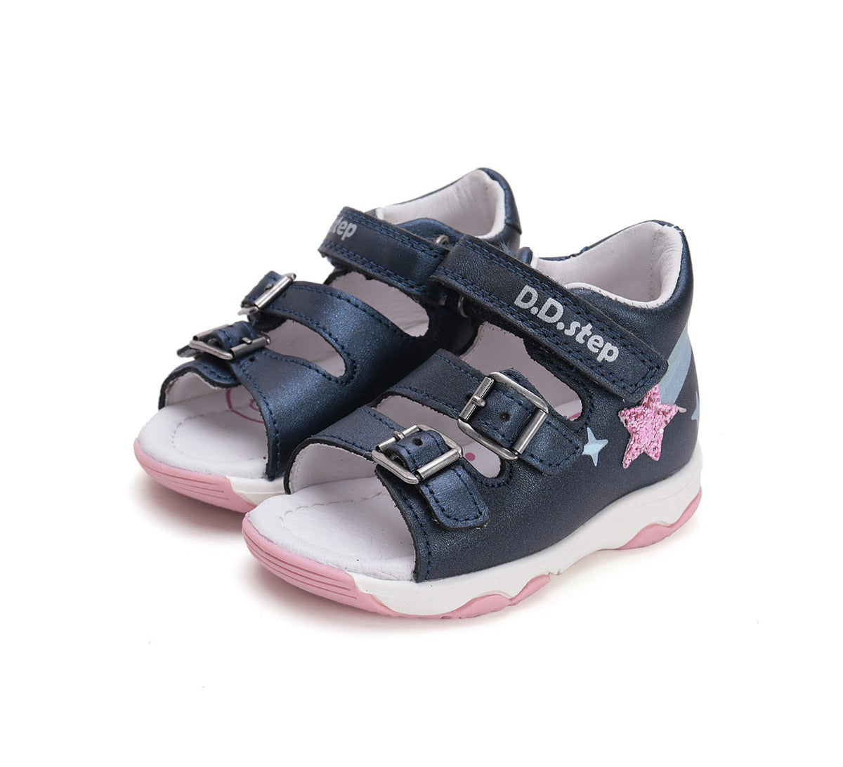 D.D.Step sandale fetite Sun Reactive 20-25 Royal Blue cu stea