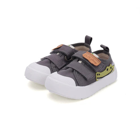 D.D.Step tenisi baieti 20-25 Dark Grey cu crocodil
