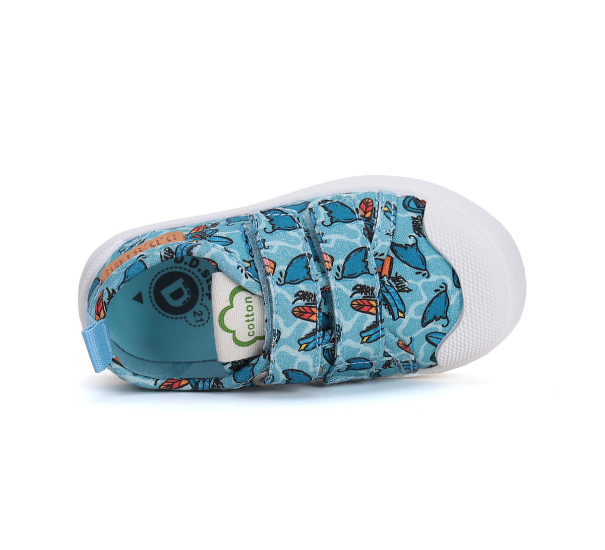 D.D.Step tenisi baieti 20-25 Sky Blue cu Surf