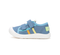 D.D.Step tenisi baieti din panza 28-33 Aero Blue cu dungi
