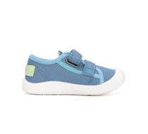 D.D.Step tenisi baieti din panza 28-33 Aero Blue cu dungi