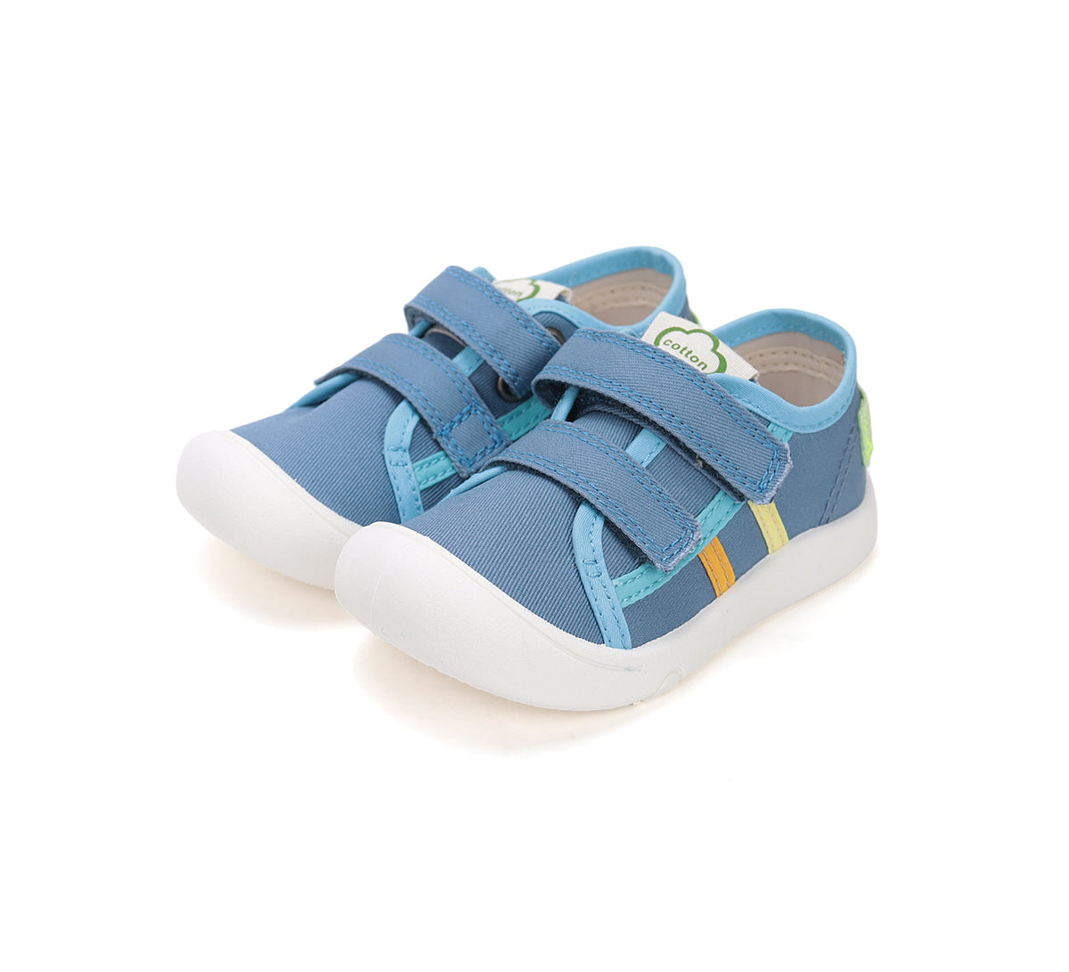 D.D.Step tenisi baieti din panza 28-33 Aero Blue cu dungi