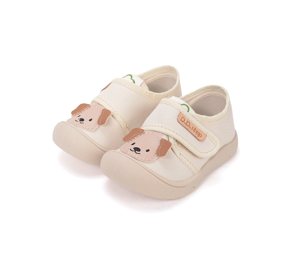 D.D.Step tenisi baieti din panza 22-27 Cream cu catel