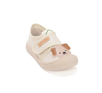 D.D.Step tenisi baieti din panza 22-27 Cream cu catel