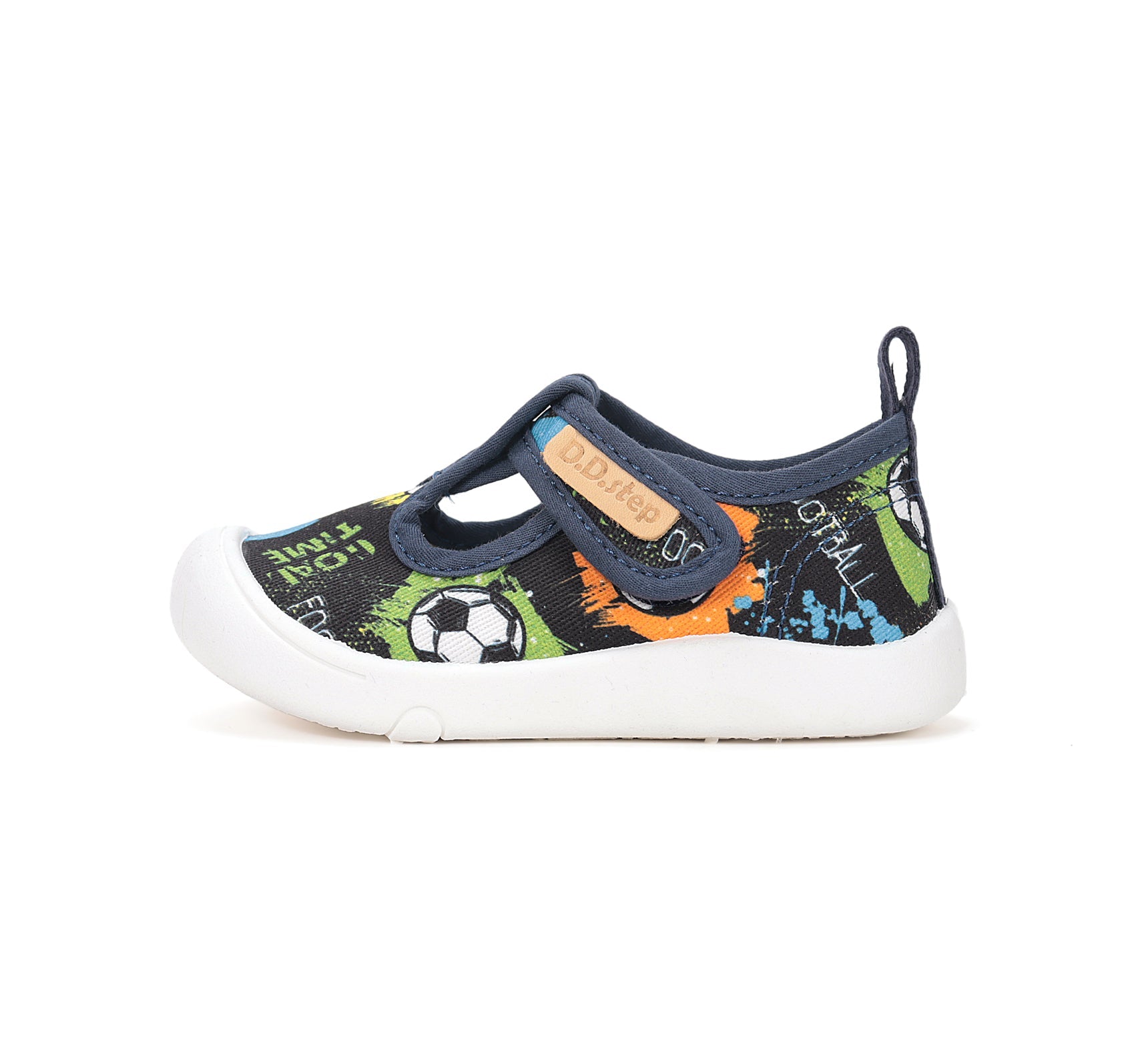 D.D.Step kivágott vászonfiú teniszcipő 22-33 Royal Blue graffiti mintával Másodlagos kép