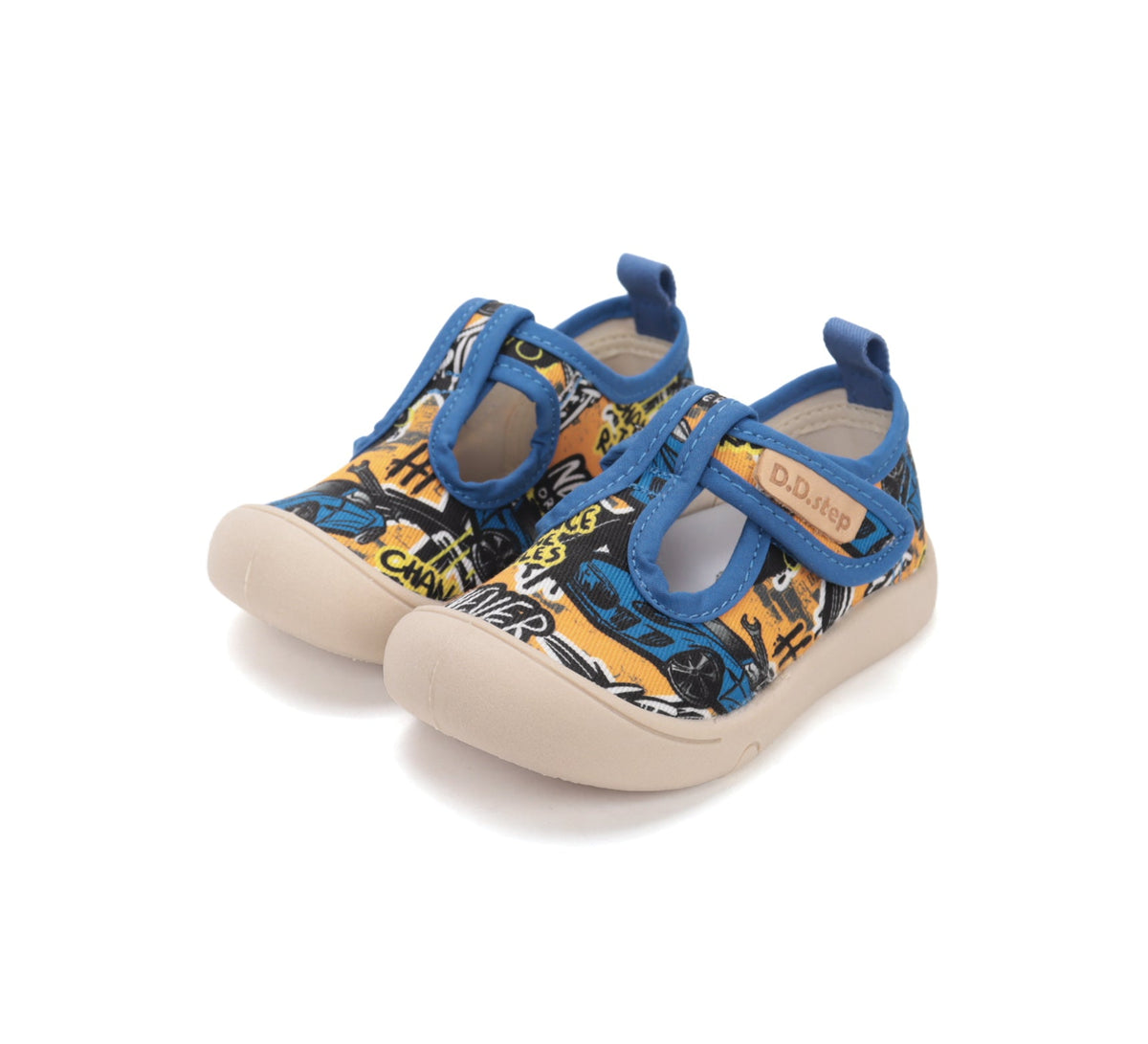D.D.Step tenisi baieti decupati din panza 22-33 Aero Blue Never