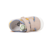 D.D.Step tenisi baieti din panza 22-27 Cream cu dungi