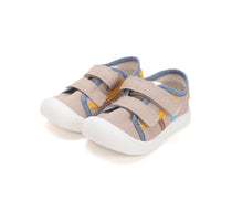 D.D.Step tenisi baieti din panza 22-27 Cream cu dungi