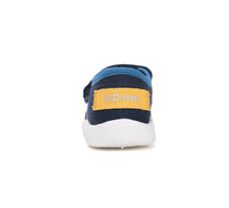 D.D.Step tenisi baieti din panza 22-27 Royal Blue cu dungi